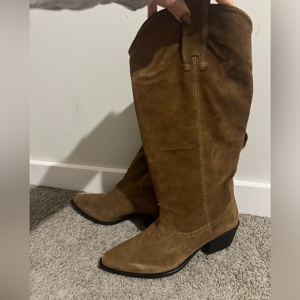 Zara Suede Western Boots